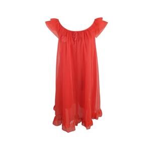 60's Neon Lipstick Red Nightie ~ Size small ~ Artemis Goddard